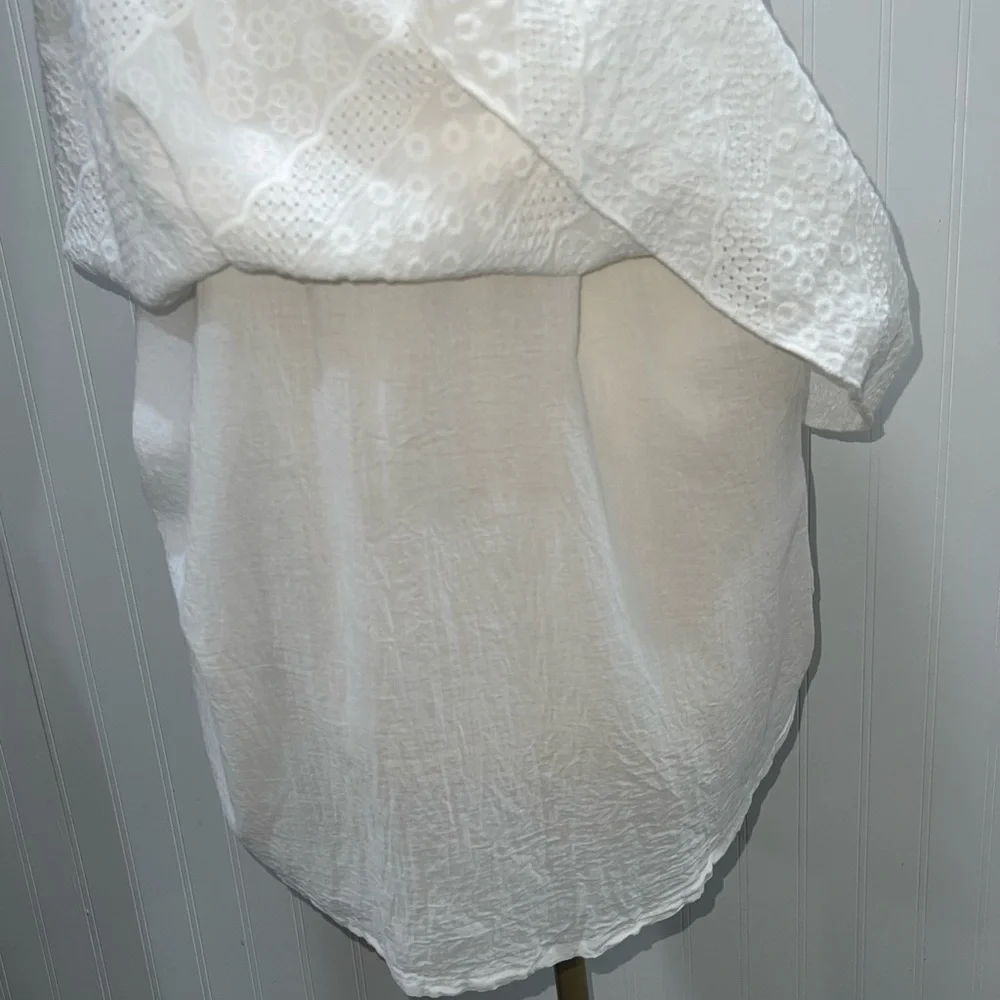 Calvin Klein White Textured/Eyelet Fabric Dress - Picture 3 of 5